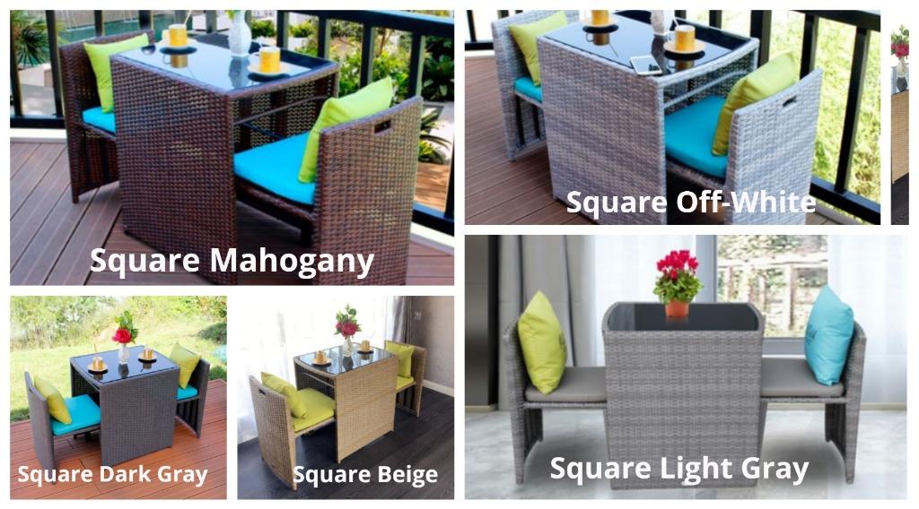 HELENA Space Saving Outdoor Furniture_Rattan Wicker Set, Furniture