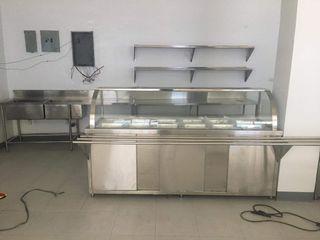 Stainless food warmer table