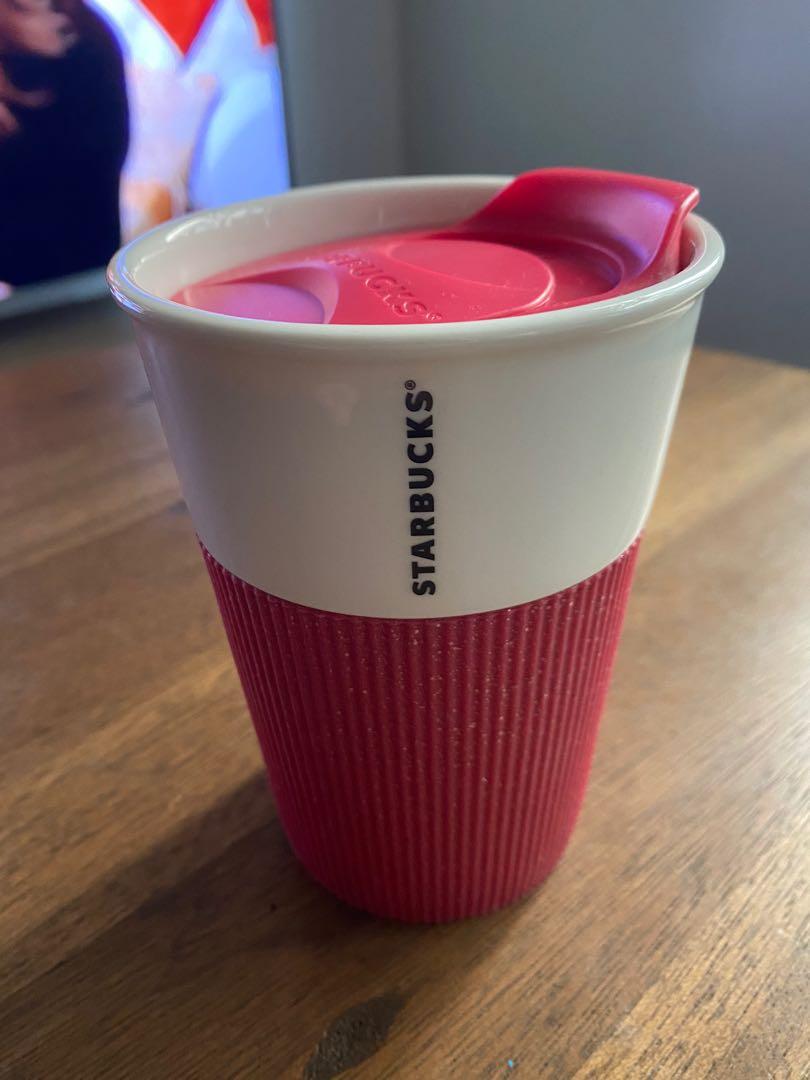 Starbucks Ceramic Mug with Lid, Furniture & Home Living, Kitchenware