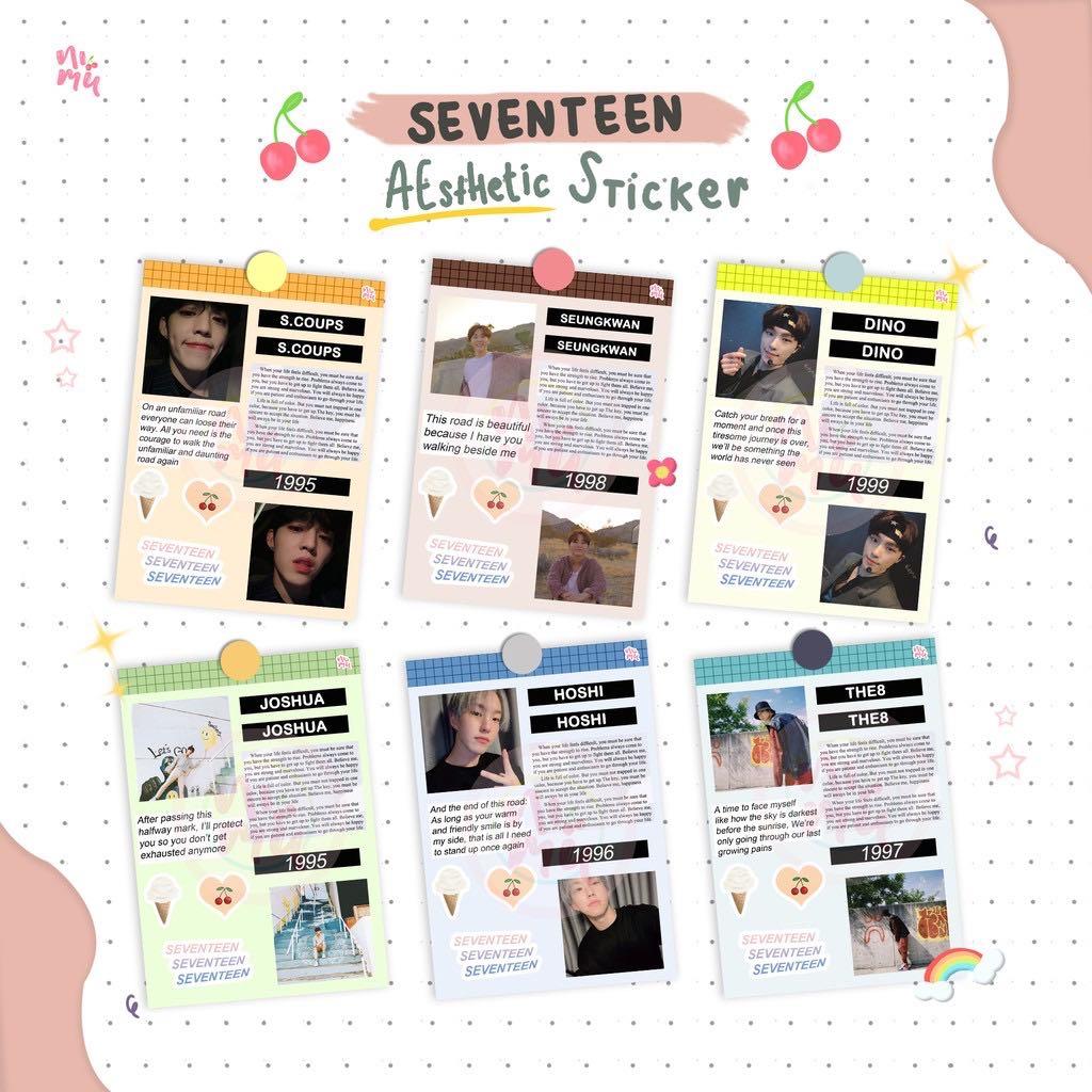 Svt Aesthetic Sticker Set Entertainment K Wave On Carousell
