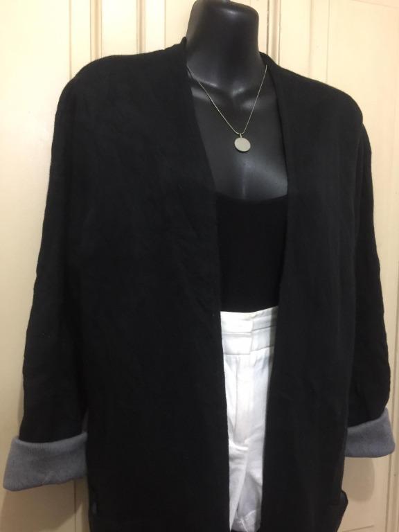 time and tru black cardigan
