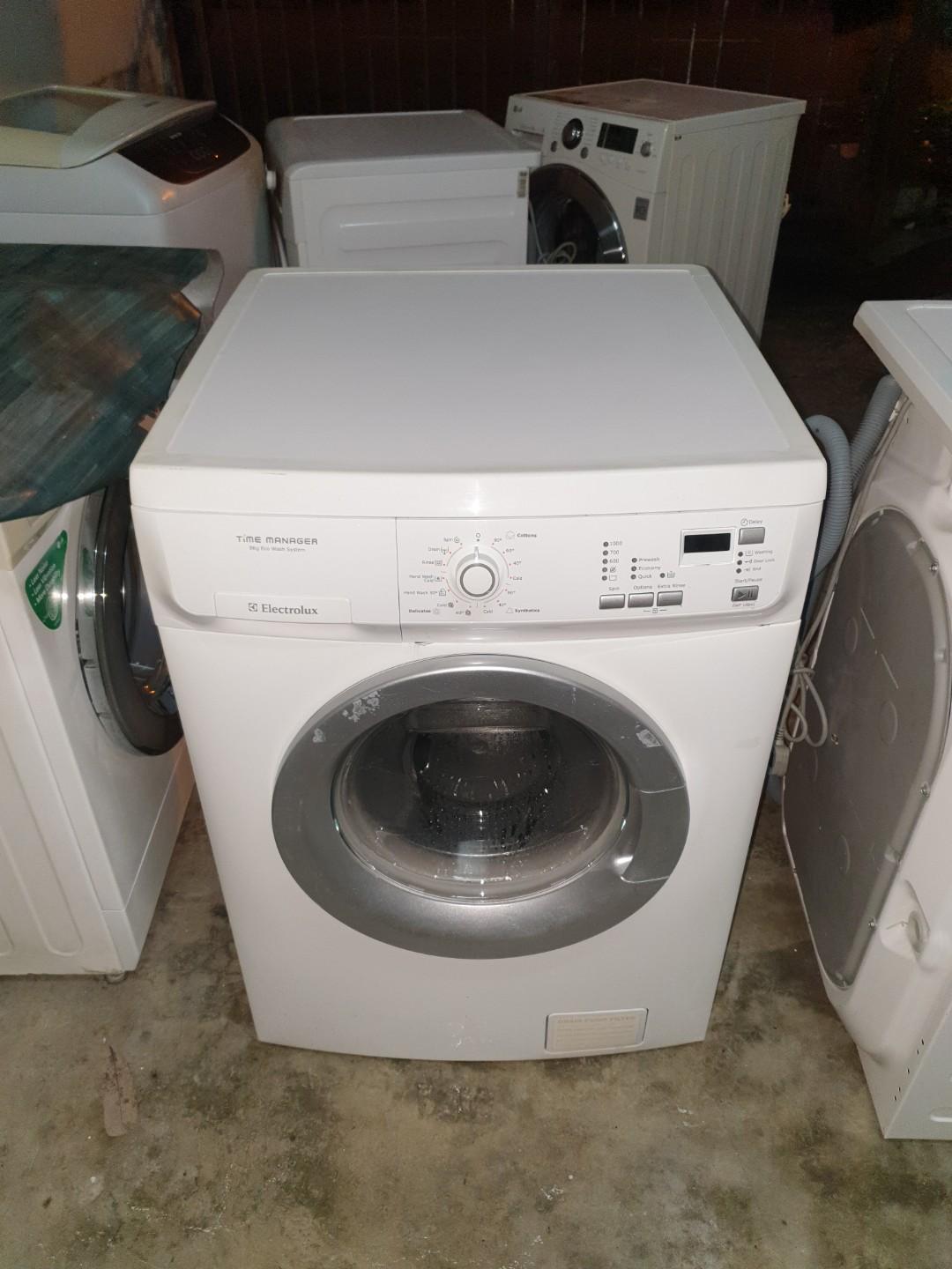 Used Electrolux Front Load Hot Washer 8 0kg Washing Machine Mesin Basuh Fully Automatic Stainless Steel Drum In Good Condition Kitchen Appliances On Carousell