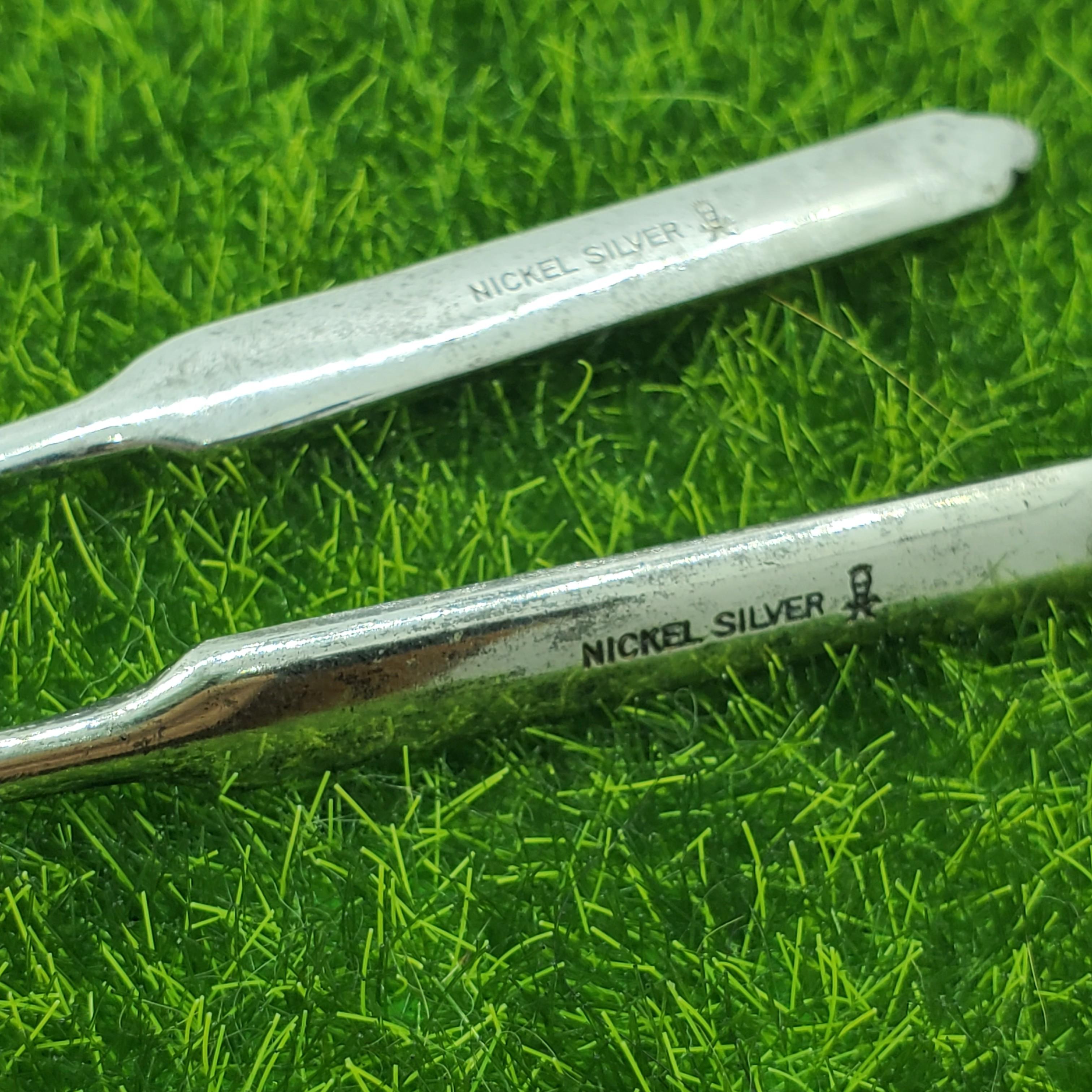 Vintage Nickel Silver Dessert Spoon and Fork (Category: Dinnerware & Cutlery) located in Marikina City. Submitted by mypeculiarcloset (Listing ID 1027885869, Image 2). Description: Vintage Nickel Silver Dessert Spoon and Fork 3 pairs available. Get all 3 pairs for Php 400.00 MOP： Bpi Island/BDO/Gcash.