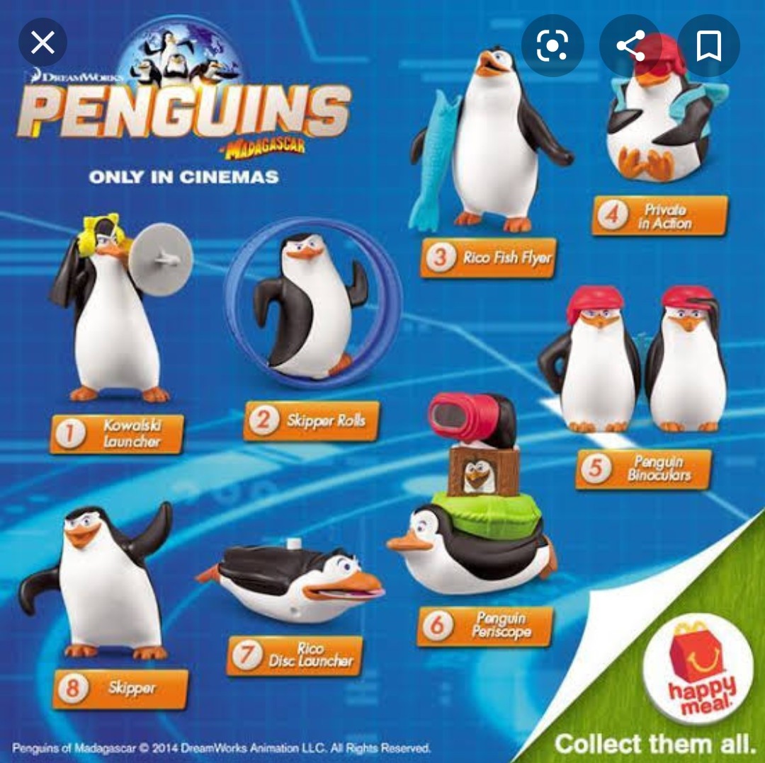 McDonalds Happy Meal Toy 2014 Penguins Madagascar Toys Various Characters