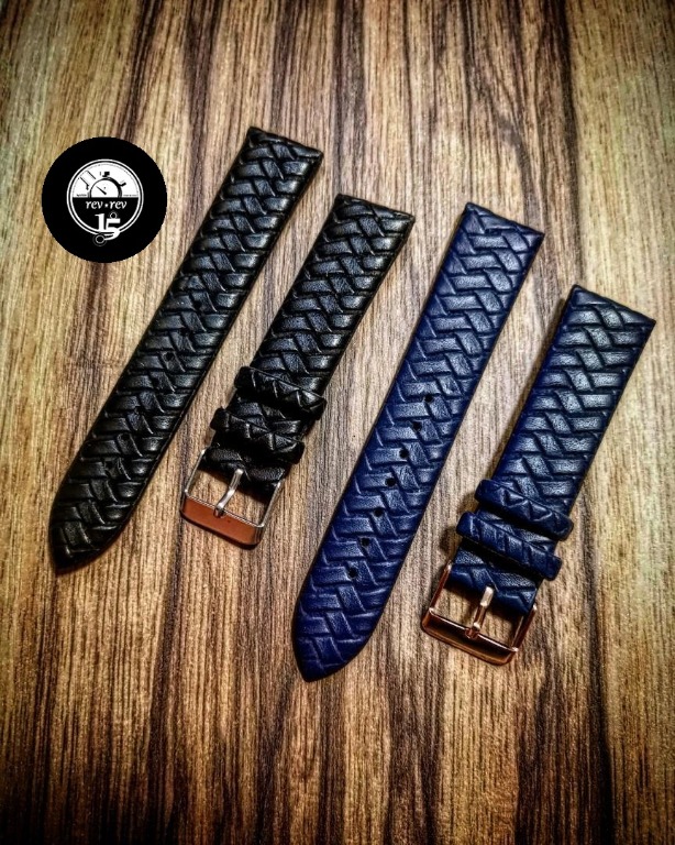 Woven leather watch strap 2025