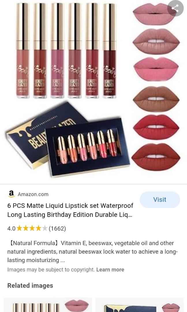 6 Pcs Beauty Glazed Matte Lipstick Beauty Personal Care Face Makeup On Carousell