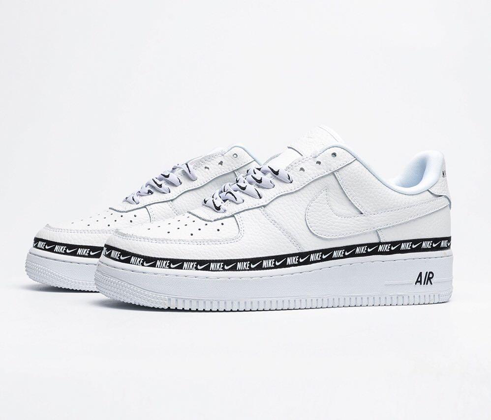 nike air force one overbranded white