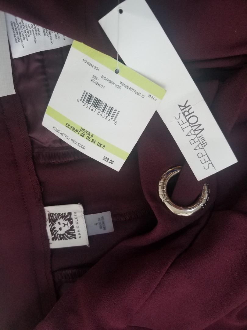 Anne Klein Woven Bottom Pants Size 4 