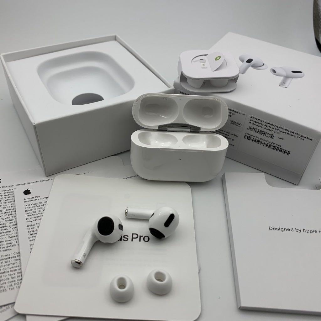Apple AirPods Pro (Category: Portable Audio Accessories) located in Quezon City. Submitted by jpmonlineshop2019 (Listing ID 1028089199, Image 1). Description: AIRPODS PRO ㅤ - Customizable tap controls - Customizable Name - GPS Mapping Activated - Share Audio Activated - 24hrs Total Playback with the case - Proximity Sensor Activated(Ear Detection) - Wireless Charging Case (Fast Charge) - Siri Activated - Tap sensor Activated - 10 Meter Range - Bl