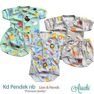 Aruchi 3Pcs Setelan Baju Baby Bayi Pendek 0-4 Months - SNI STANDART