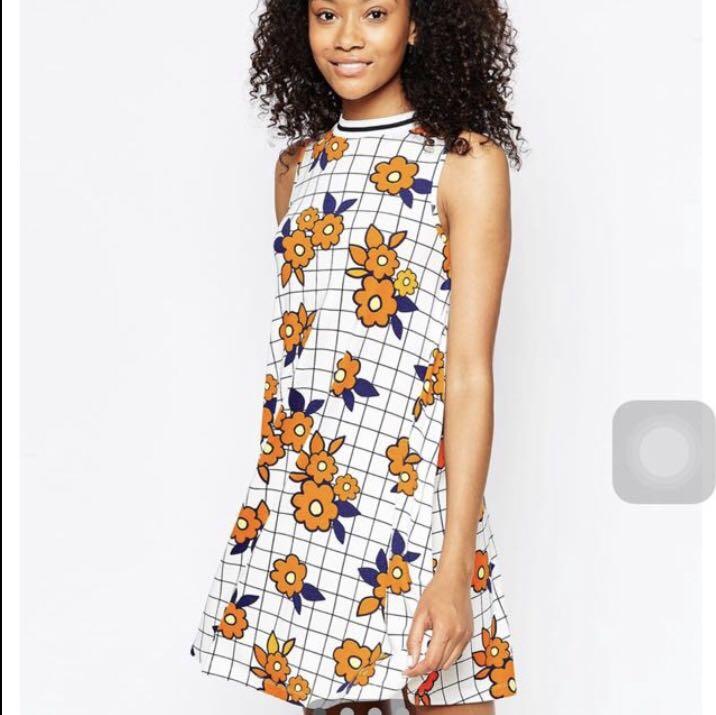 checked swing dress