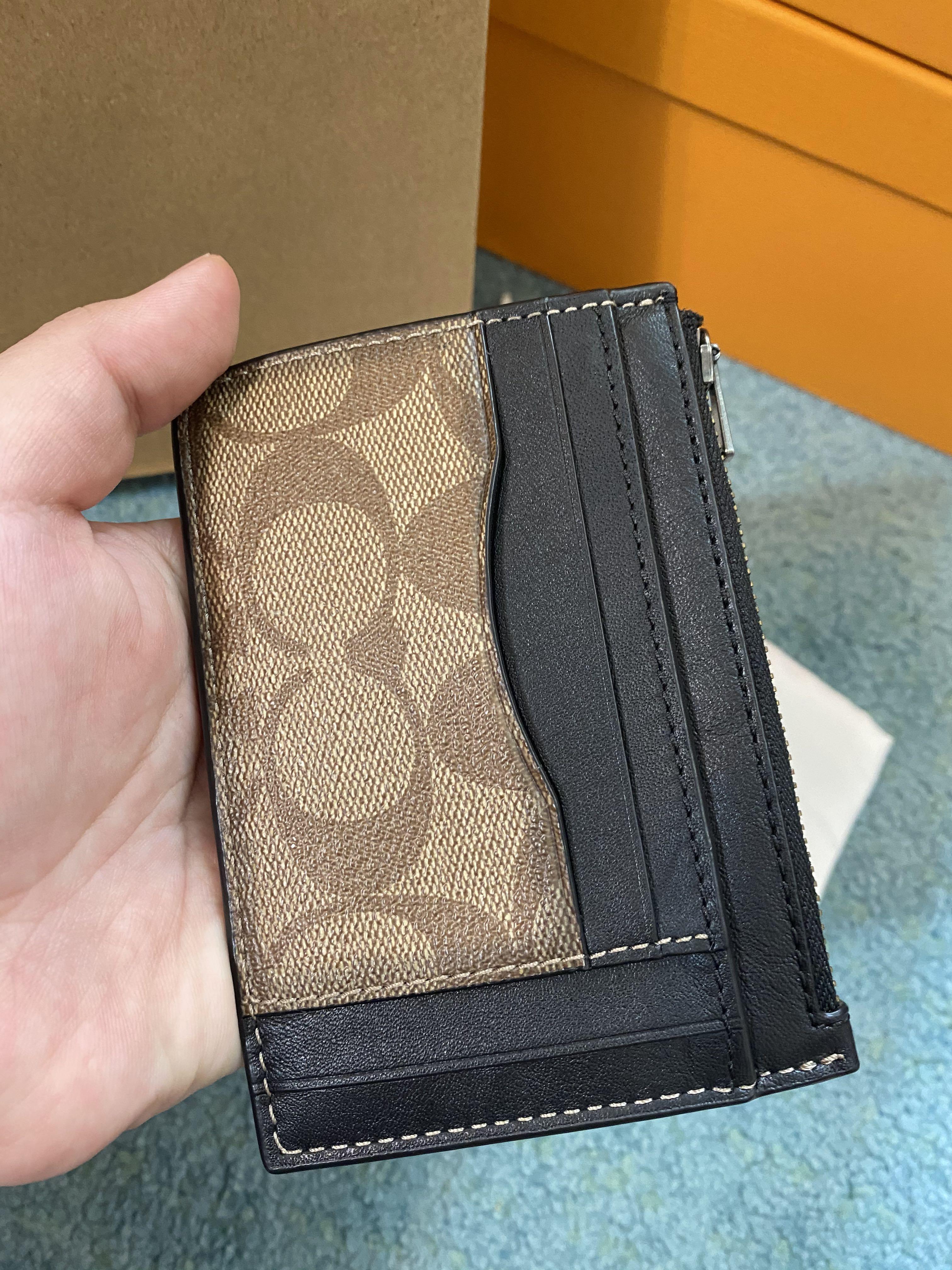 Authentic Coach Multiway Zip Card Case In Signature Canvas, Luxury