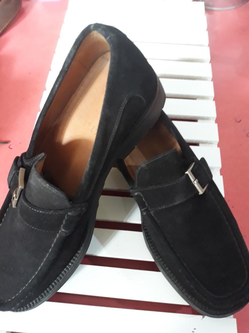 Bally Black Suede Mens Shoes, Men's 