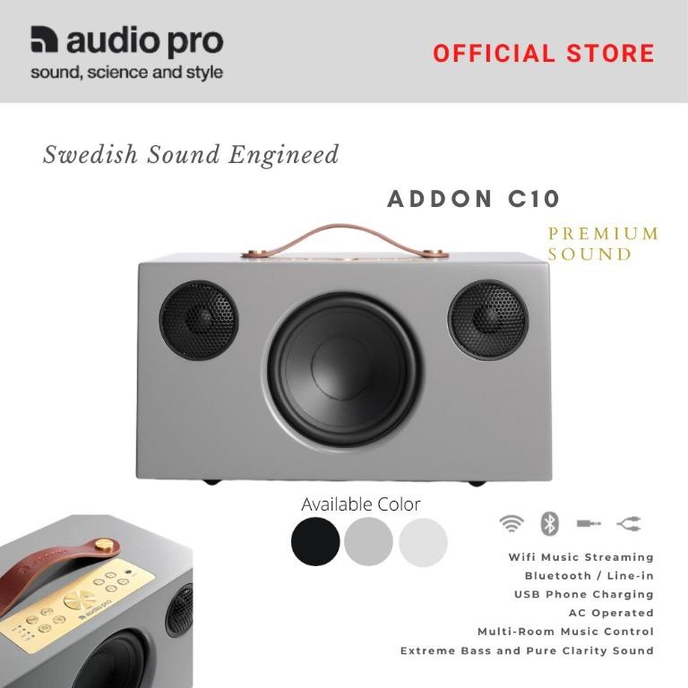 Covid Sale Audio Pro C10 Premium Wireless Multiroom Spotify Speaker Grey Gold Electronics Audio On Carousell