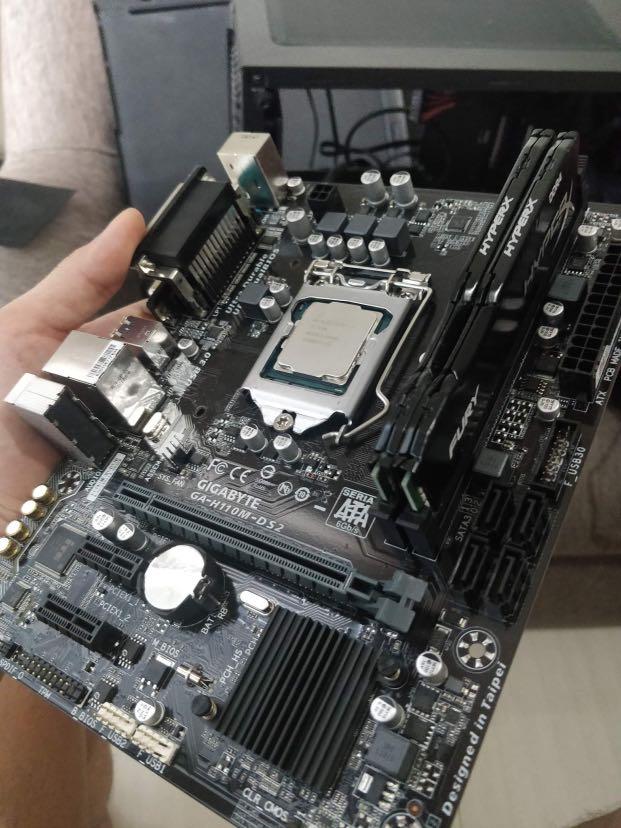 Bundled Desktop Intel Core i7-7700 (Category: Desktops) located in Mandaluyong City. Submitted by l2ayne (Listing ID 1028071964, Image 3). Description: IntelCore i7-7700 Processor with Distro Warranty 2022 Gigabyte GA-H110M-DS2 Motherboard 16GB 8GBx2 HyperX DDR4 2400Mhz Memory Price 17k only Tpc id l2ayne Selling as Bundled Accept shipping / COD / COP thru LBC or Lalamove Buyer will shoulder shipping fee Text or call for fast deal O9772189475.
