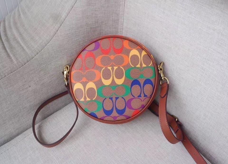 Coach rainbow sales circle bag