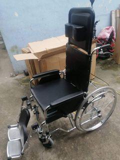 Commode reclining wheelchair