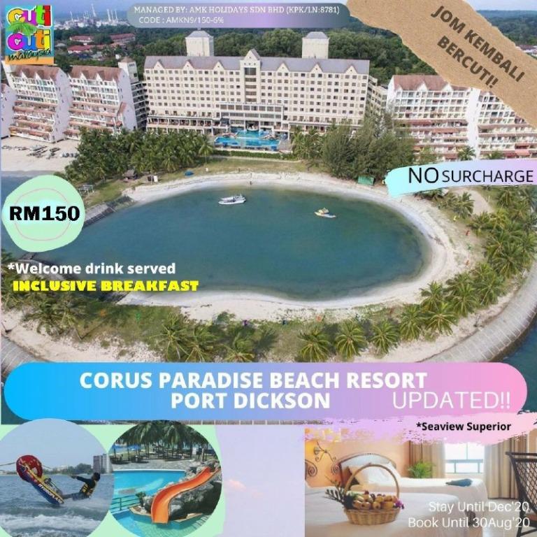 Corus Paradise Beach Resort Port Dickson Tickets Vouchers Gift Cards Vouchers On Carousell