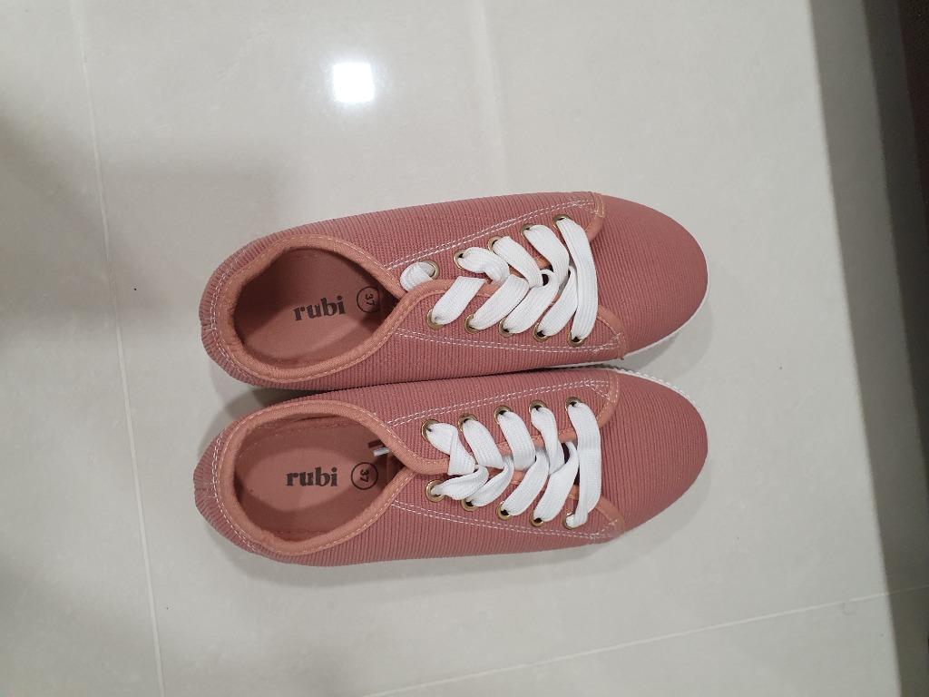 dark pink sneakers