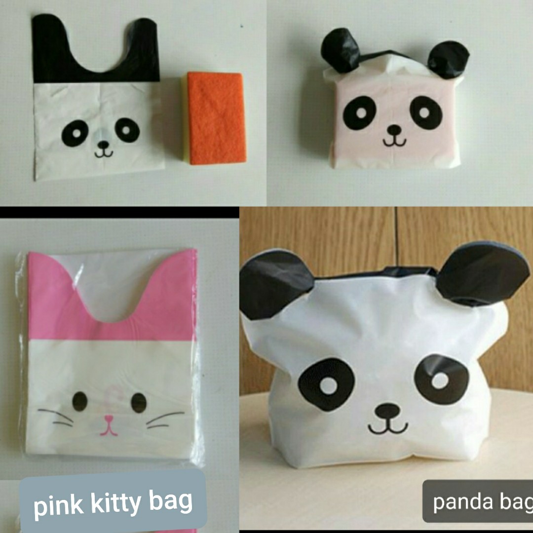 Cute Sweet Mini Goodies Bags with ties *Panda or kitty*, Hobbies & Toys ...