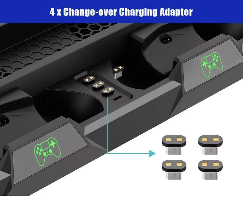 ElecGear PS4 Vertical Stand Charging Station with Cooling Fan