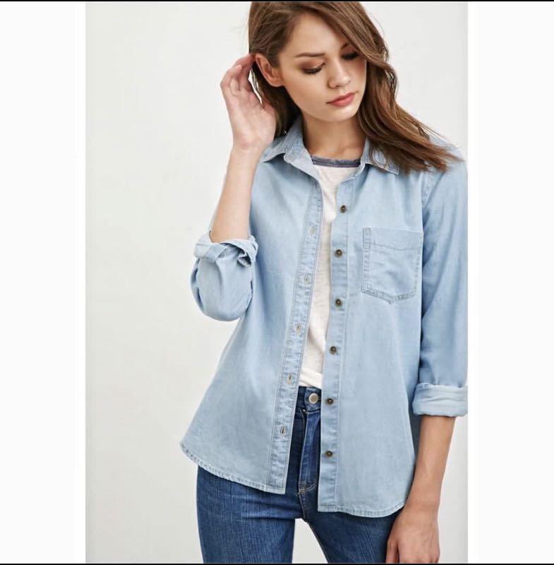 Forever 21 denim shirt dress clearance