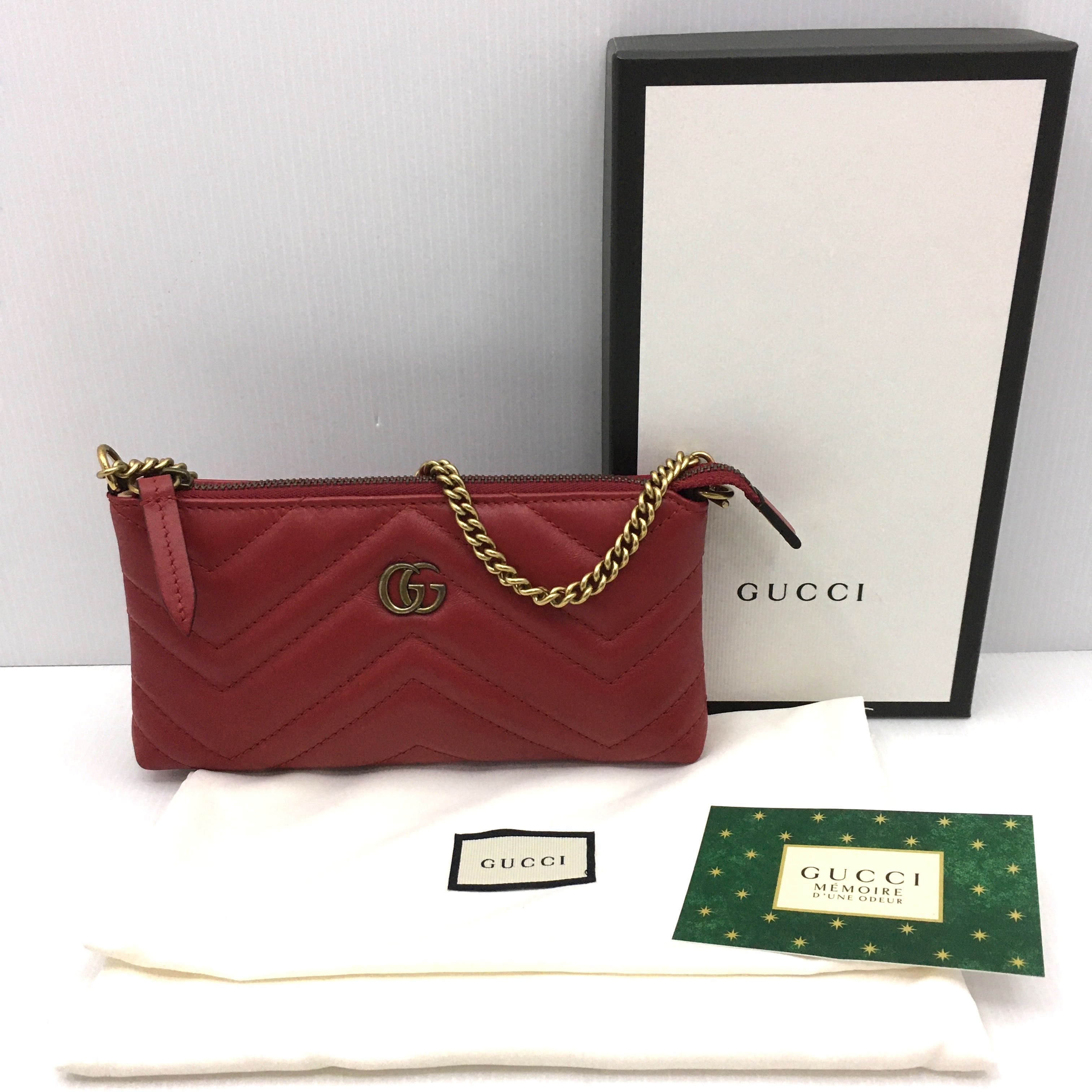 Gg marmont mini chain bag 2025 red