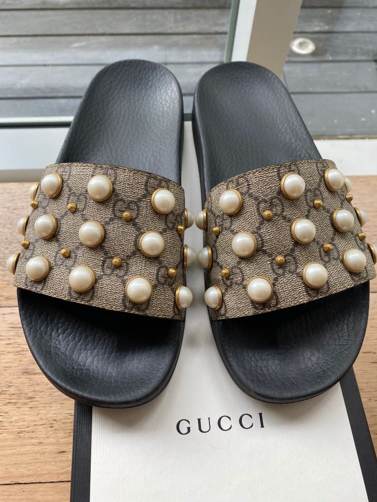 pearl slides gucci