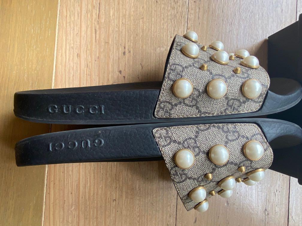 Gucci pearl slides, Men's Fashion, Footwear, Flipflops and Slides on  Carousell