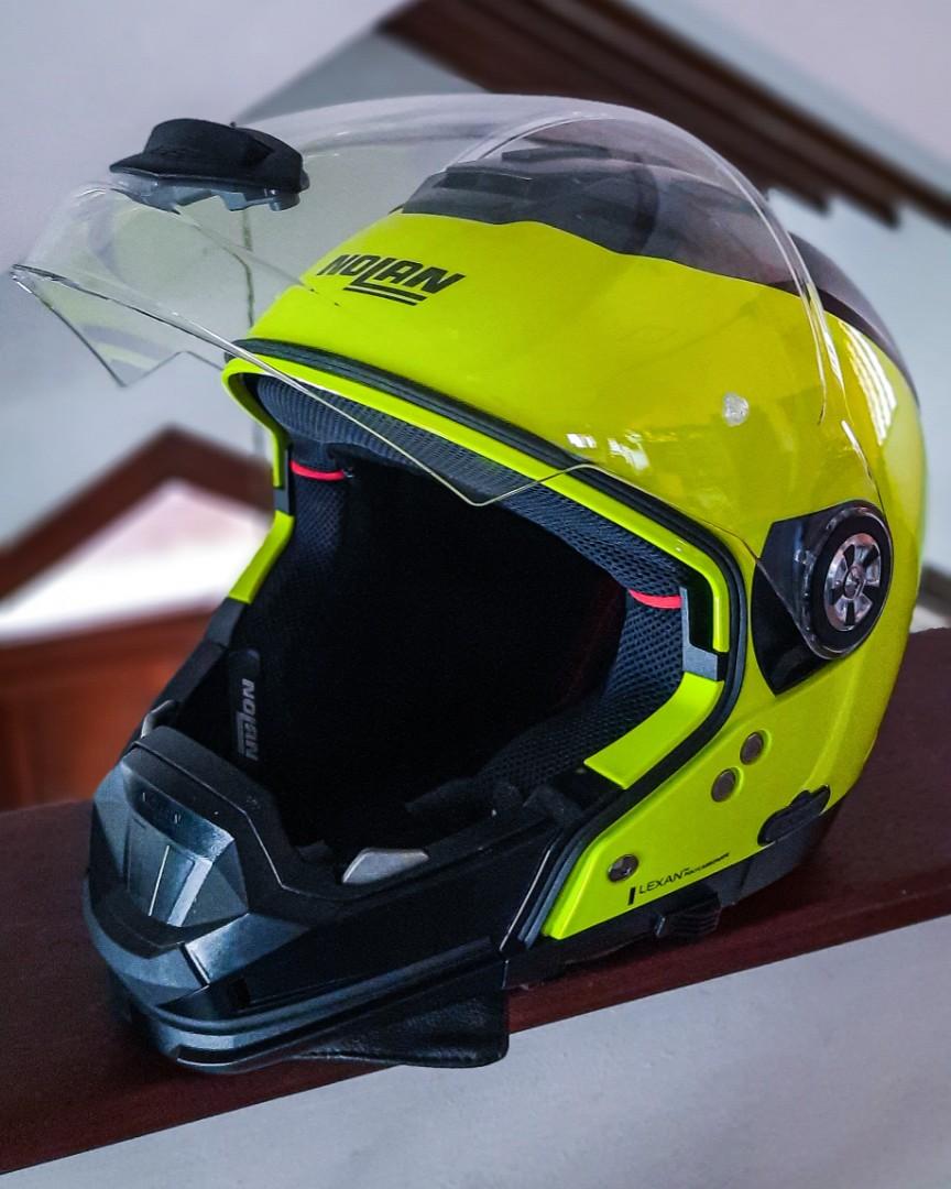 Helm Nolan N70 2 GT Fluo Yellow 22, Motor di Carousell