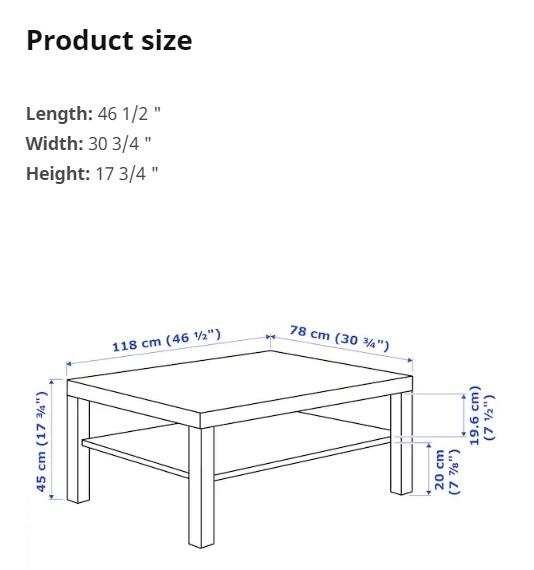 IKEA - LACK - Coffee table, black-brown 46 1/2x30 3/4 