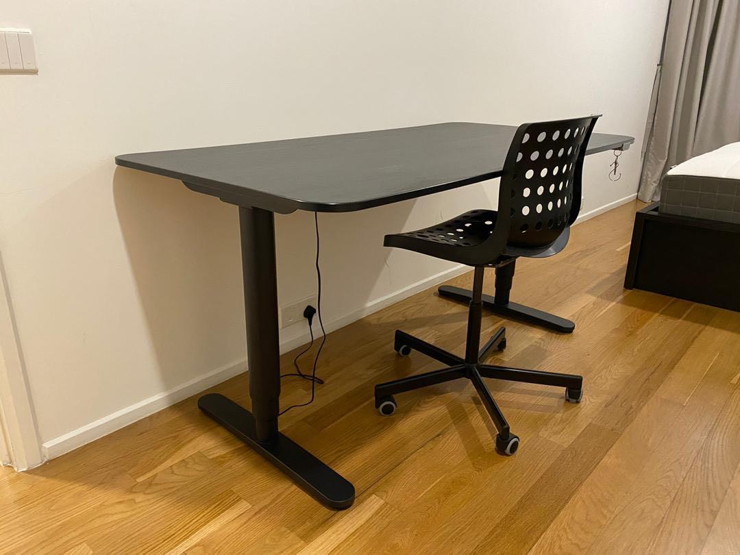 Ikea motorised sit/stand table 160x80cm, Furniture & Home Living