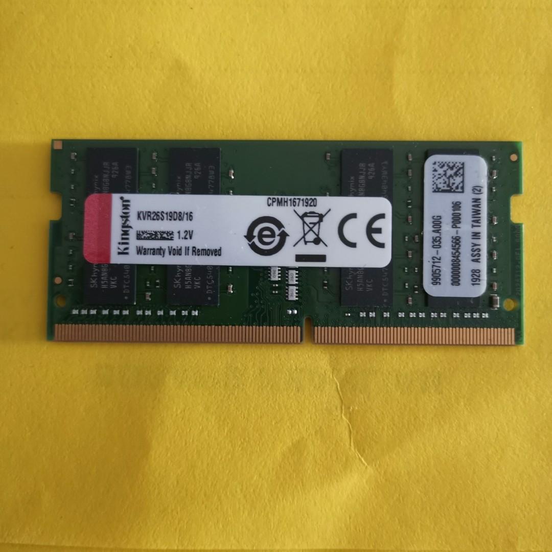 Kingston 16gb 2666mhz Ddr4 Laptop Ram Electronics Computer Parts Accessories On Carousell