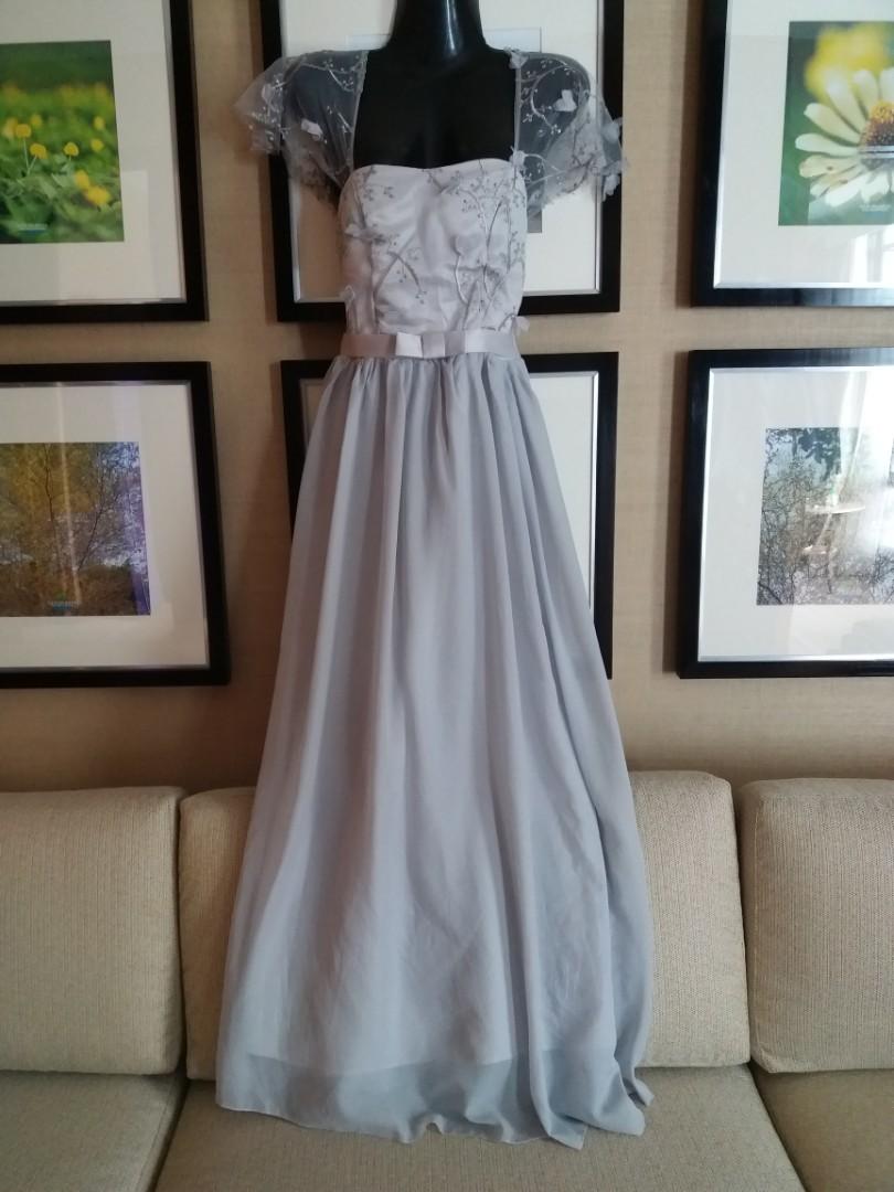 grey colour long gown