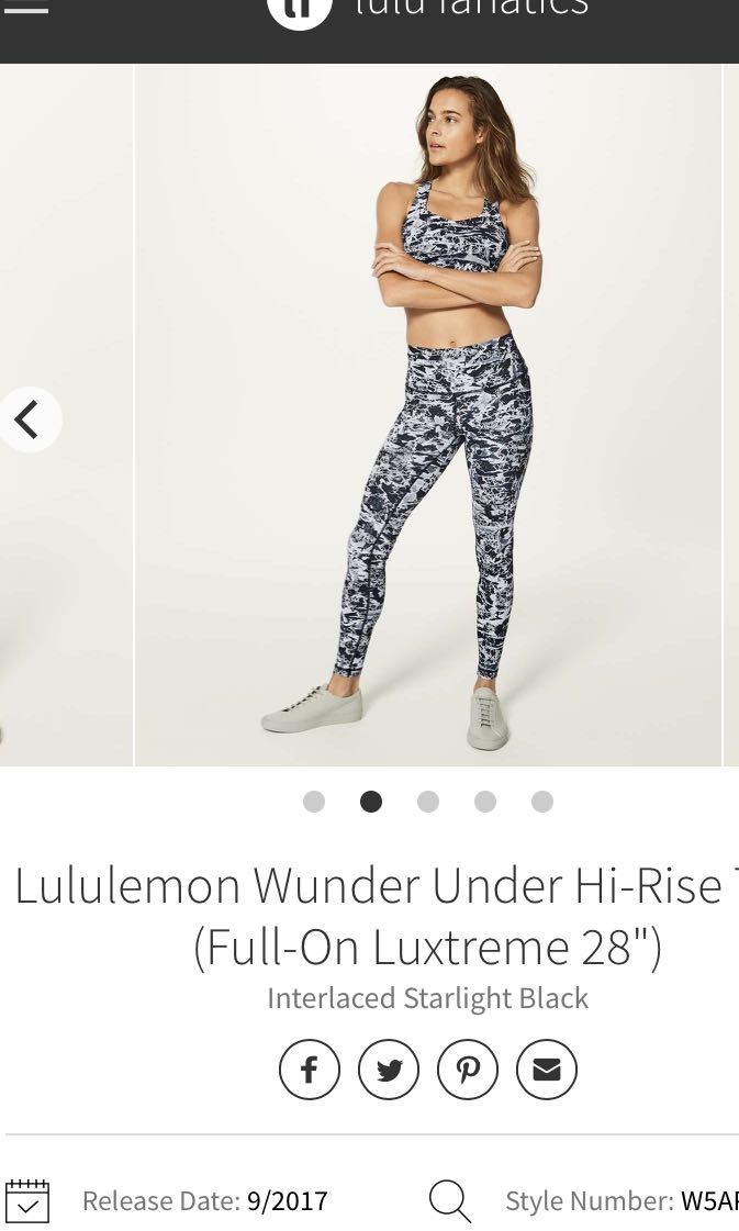 Lululemon Wunder Under Hi-Rise Tight (Full-On Luxtreme 28) - Black - lulu  fanatics
