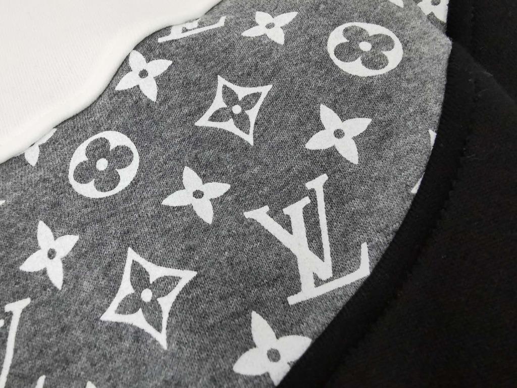 Louis Vuitton Men's Circle Cut Hoodie Monogram Cotton Black 13305297