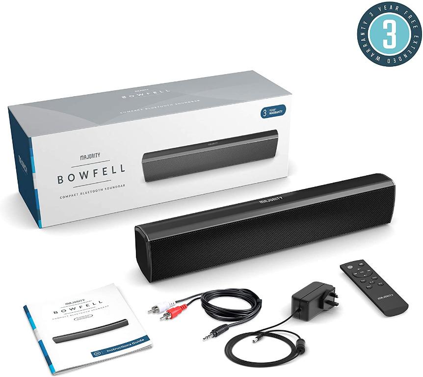 Majority Bowfell Compact 2.1 Soundbar with Optical, AUX + RCA USB