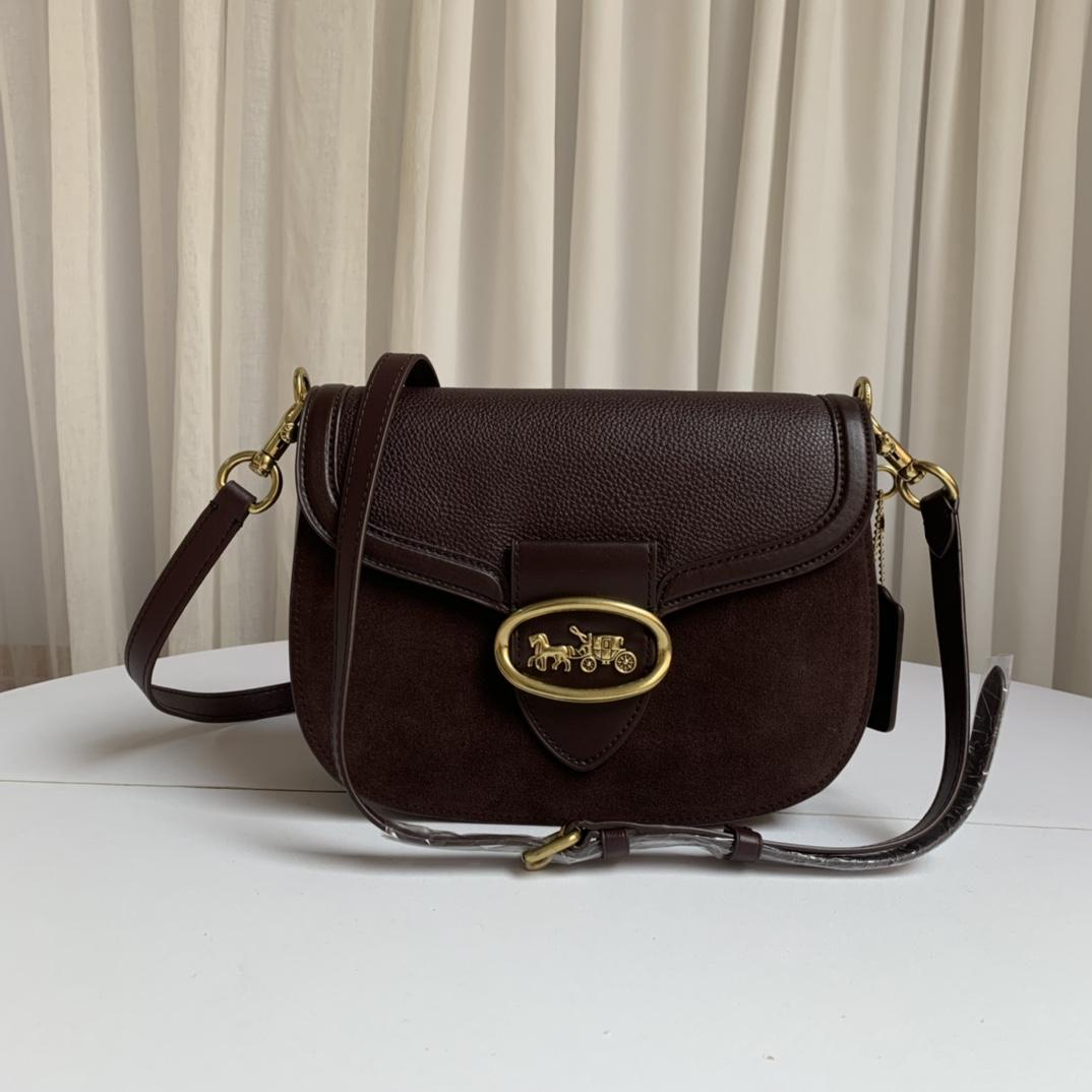 new black Coach coach 84715 2019 new kat saddle bag ret, Luxury, Apparel on  Carousell