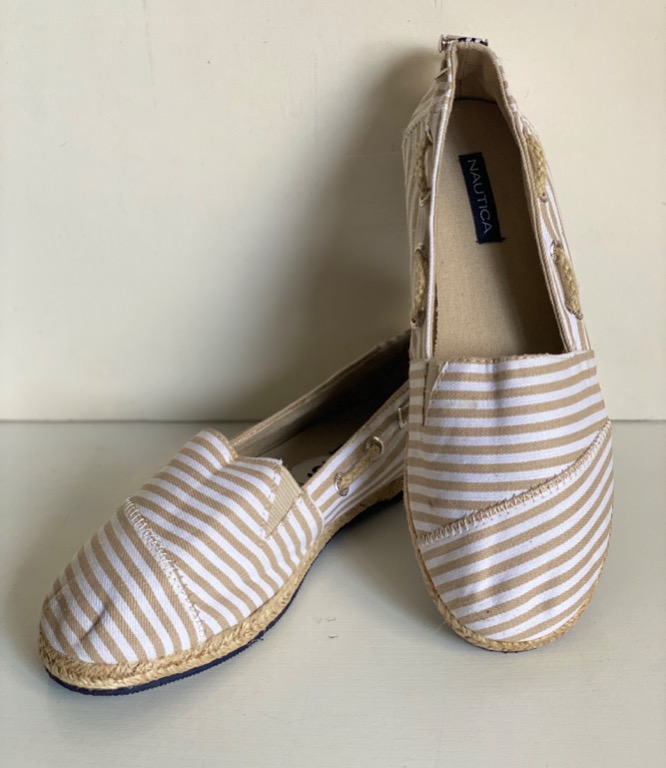 NAUTICA RUDDER ESPADRILLE FLAT SLIP ON SANDALS SHOES 6 36 SALE
