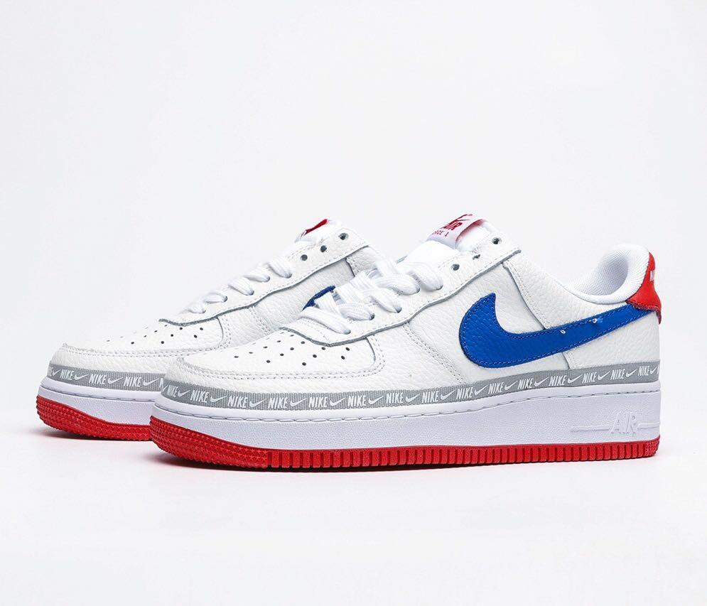 nike air force 1 low overbranding white red blue