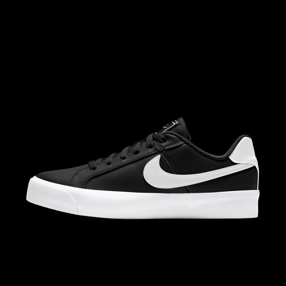 nike court royale white black