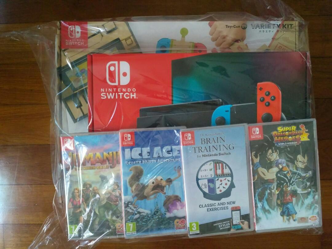 nintendo switch neon console bundle