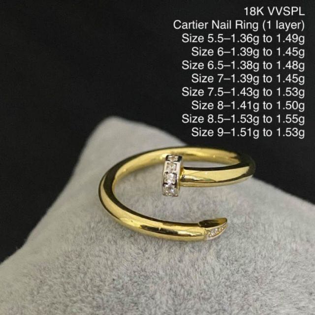 cartier gold nail ring