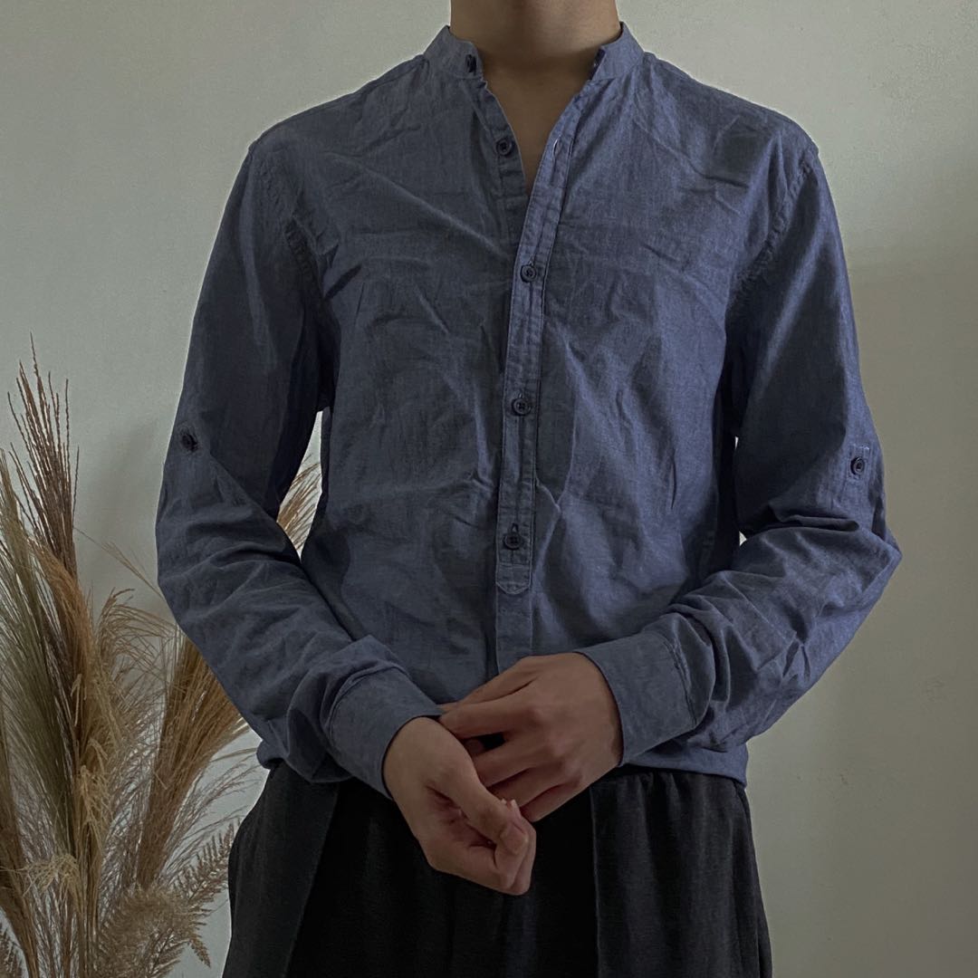 h&m mandarin collar shirt