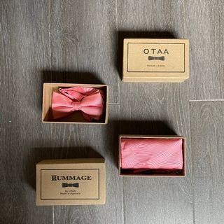 Pink Bow Tie with Matching Pocket Squares