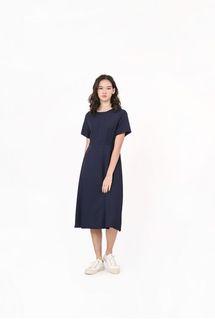 RWB Ichiro Midi Dress in Navy 