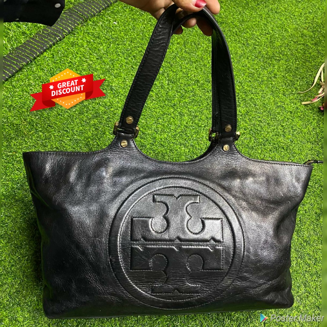 tory burch black tote sale