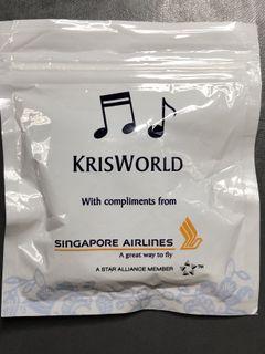 SINGAPORE Airlines KrisWorld Inflight Entertainment Earphones new unused