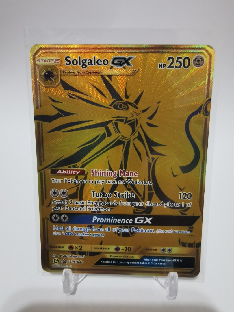 POKEMON TCG HIDDEN FATES SOLGALEO GX GOLD RARE (PROMO) SM104a NM/MINT for  Sale in Beaverton, OR - OfferUp