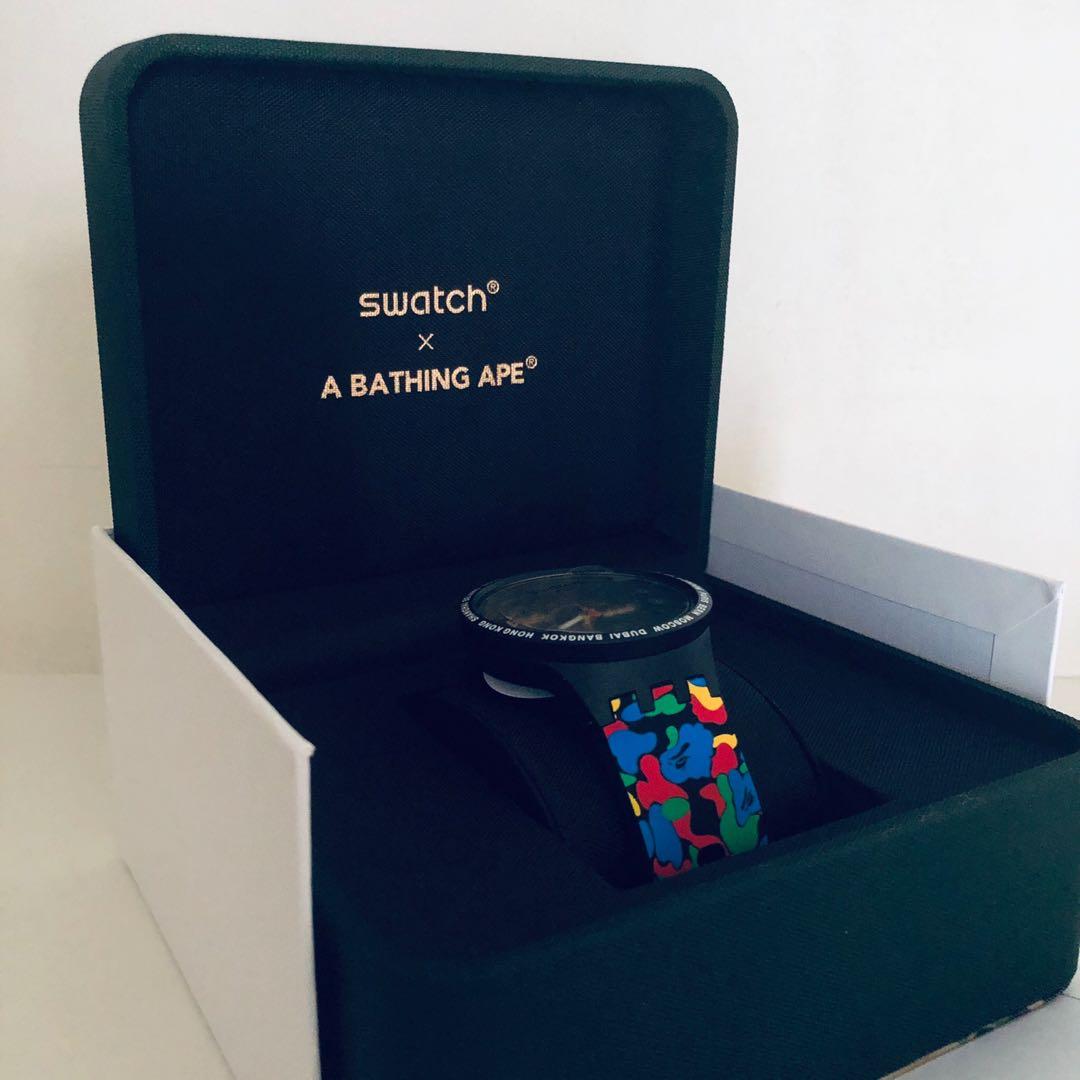 Swatch x bape tokyo black multi camo online